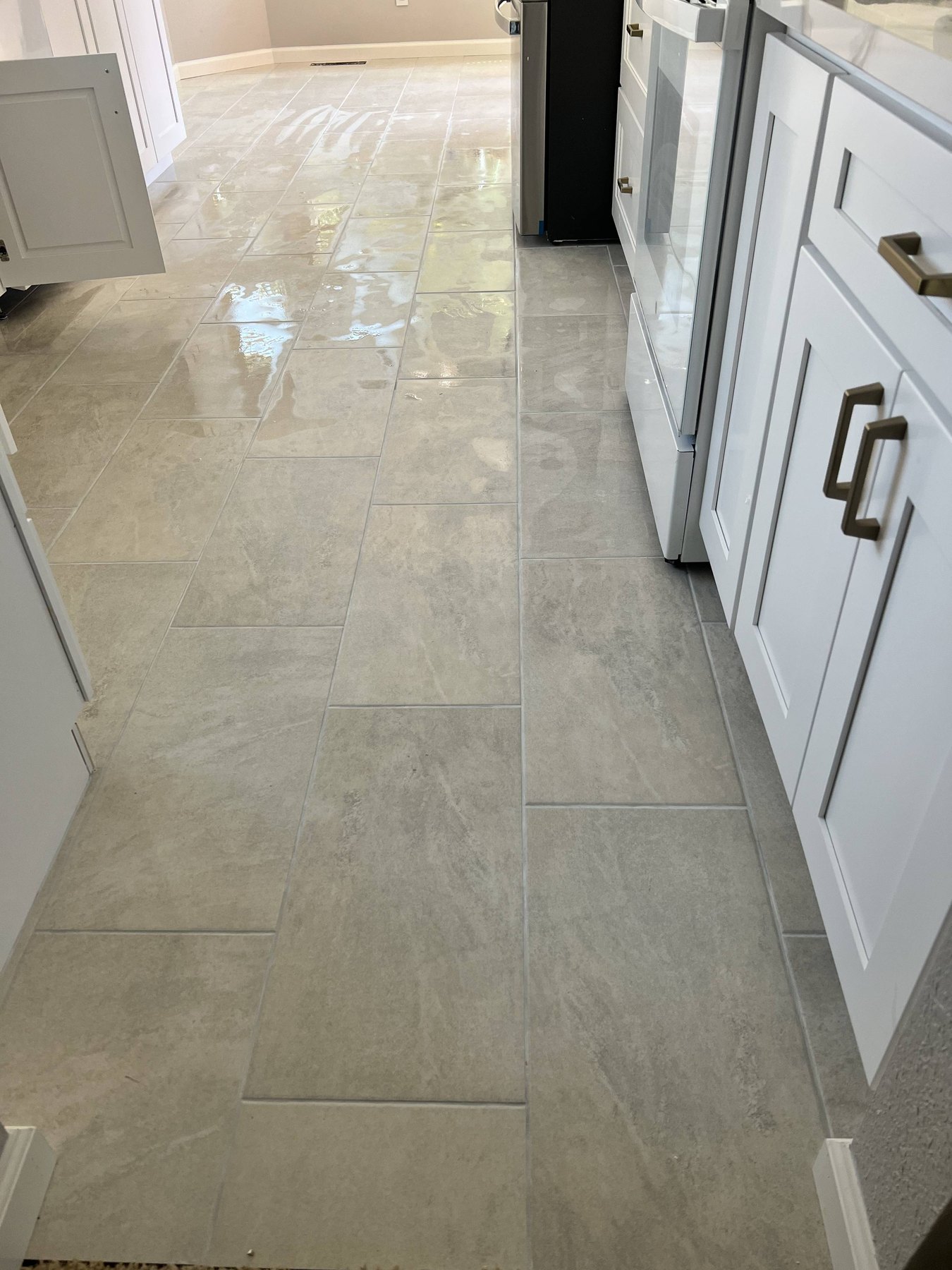 Tile flooring installation project